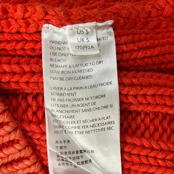 Free People Sweetheart Chunky Rib Knit Sweater In Love Glare Red Orange - Picture 12 of 13